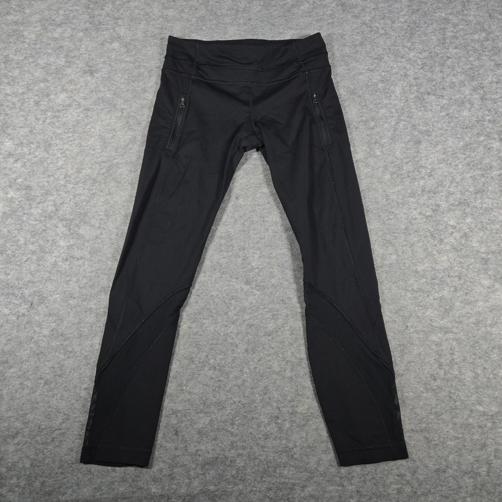 Lululemon Womens Black Speed Up Mesh Running Activewear Leggings 6